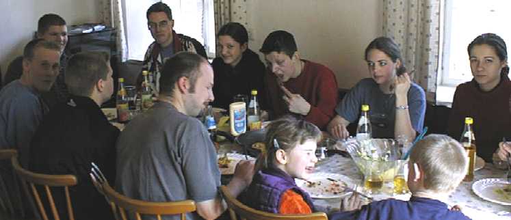 Beim Mittagessen